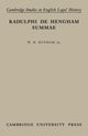 Book cover of: Summae. By: Radulphi De Hengham