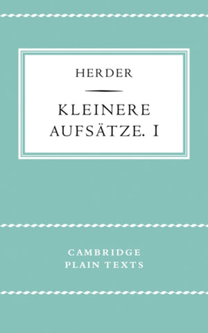 Kleinere Aufsatze I