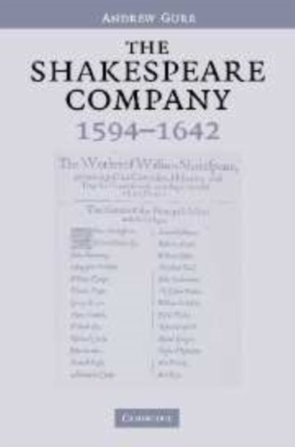 Book cover of: Shakespeare Company, 1594–1642. By: Andrew Gurr