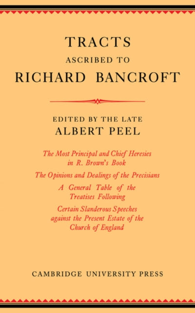 Book cover of: Tracts Ascribed to Richard Bancroft