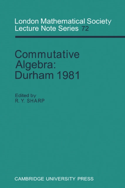 Book cover of: Commutative Algebra. By: R. Y. Sharp