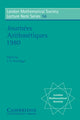 Book cover of: Journees Arithmetiques 1980. By: J. V. Armitage