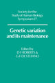 Book cover of: Genetic Variation and its Maintenance
