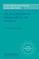Book cover of: Introduction to Independence for Analysts