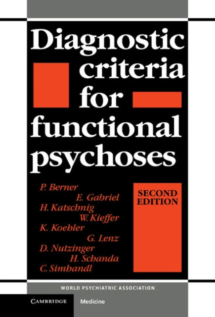 Book cover of: Diagnostic Criteria for Functional Psychoses