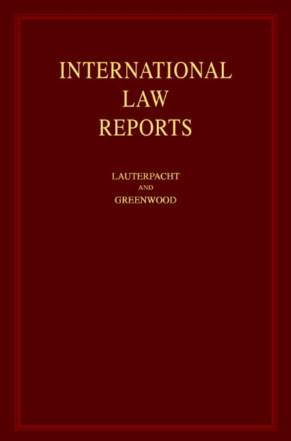 Book cover of: International Law Reports