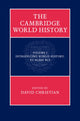 Book cover of: Cambridge World History. By: David Christian
