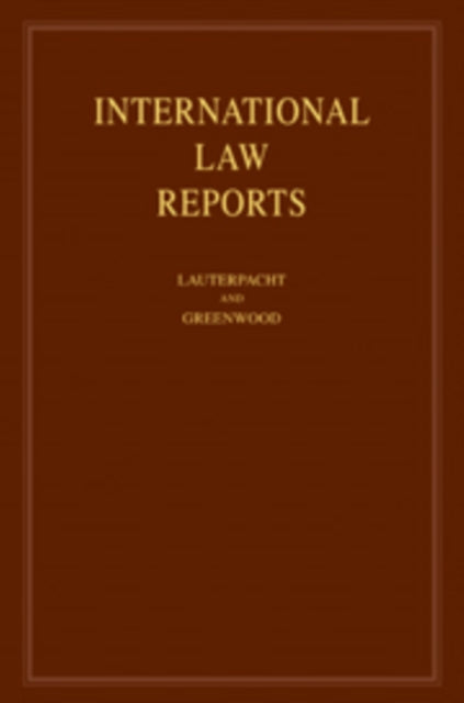 Book cover of: International Law Reports: Volume 137. By: Elihu Lauterpacht