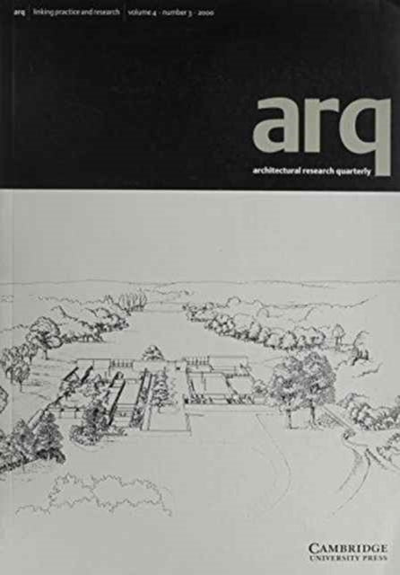 Book cover of: arq: Architectural Research Quarterly: Volume 4, Part 3