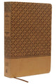 Book cover of: KJV Study Bible, Large Print, Leathersoft, Tan, Thumb Indexed, Red Letter. By: Thomas Nelson Publishing Staff