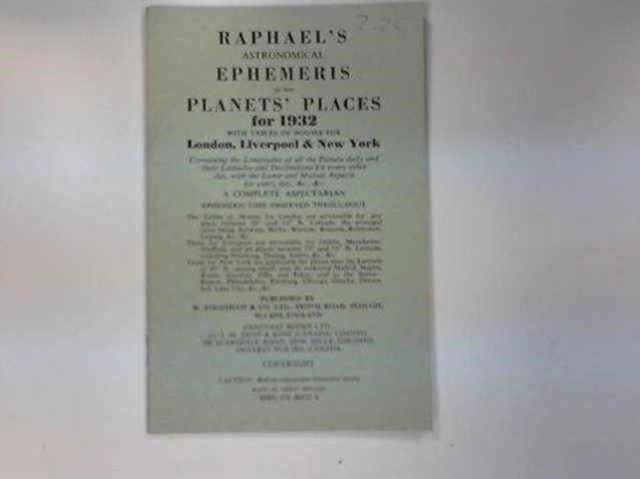 Book cover of: Raphael's Astronomical Ephemeris. By: Edwin Raphael