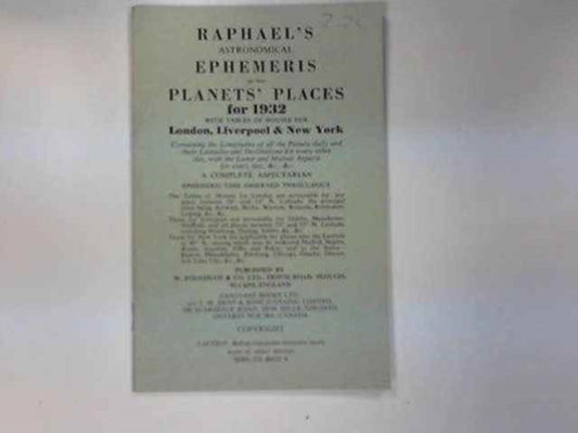 Book cover of: Raphael's Astronomical Ephemeris. By: Edwin Raphael