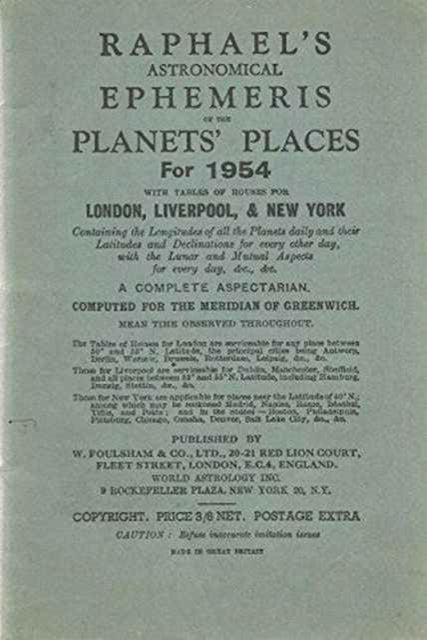 Book cover of: Raphael's Astronomical Ephemeris. By: Edwin Raphael