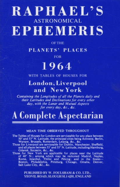 Book cover of: Raphael's Astronomical Ephemeris. By: Edwin Raphael