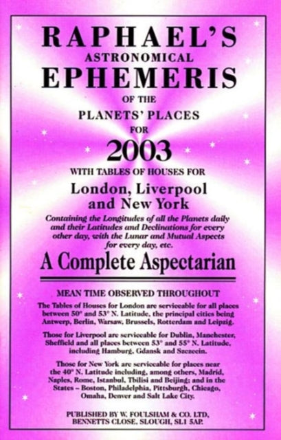 Book cover of: Raphael's Astronomical Ephemeris of the Planets. By: Edwin Raphael