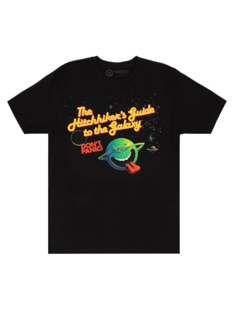 Book cover of: Hitchhiker's Guide to the Galaxy Black Unisex T-shirt Large