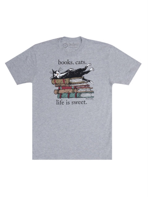 Book cover of: Books. Cats. Life Is Sweet. Unisex T-shirt Medium