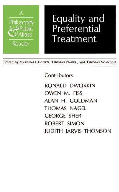 Book cover of: Equality and Preferential Treatment. By: Marshall Cohen