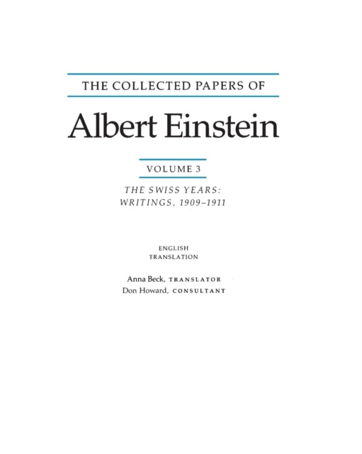 Book cover of: Collected Papers of Albert Einstein, Volume 3 (English). By: Albert Einstein