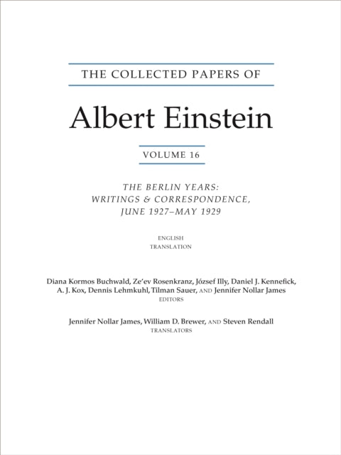 Book cover of: Collected Papers of Albert Einstein, Volume 16 (Translation Supplement). By: Professor Diana K. Buchwald
