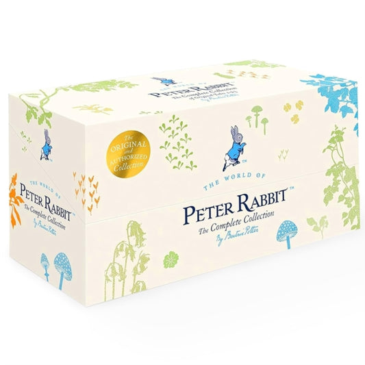 Book cover of: World of Peter Rabbit - The Complete Collection of Original Tales 1-23 White Jackets. By: Beatrix Potter