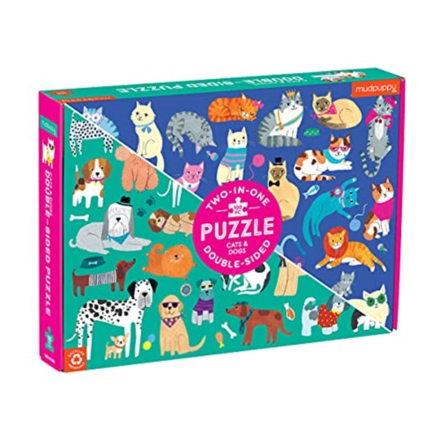 Book cover of: Cats & Dogs 100 Piece Double-Sided Puzzle