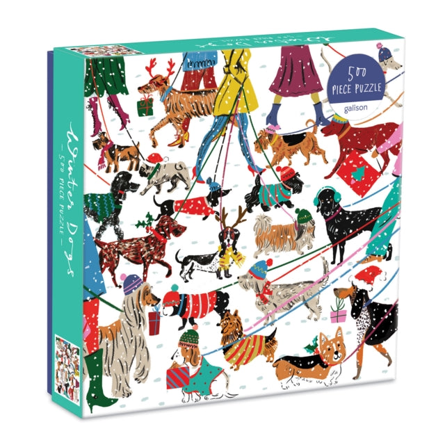 Book cover of: Winter Dogs 500 Piece Puzzle. By: GALISON