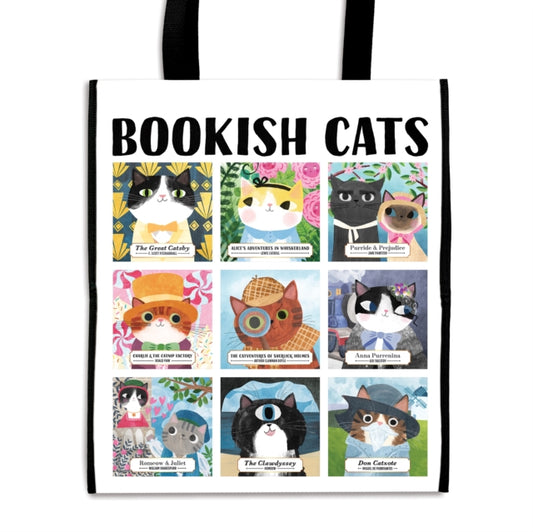 Book cover of: Bookish Cats Reusable Shopping Bag. By: Mudpuppy