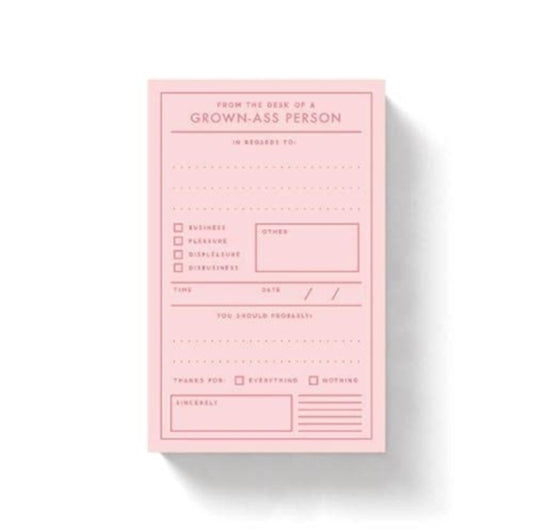 Book cover of: Grown-ass Person Memo Pad. By: Brass Monkey