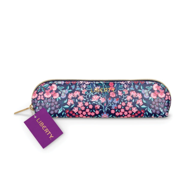 Book cover of: Liberty Tanjore Gardens Tile Navy Pencil Case. By: Galison