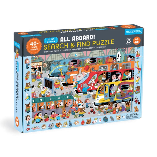 Book cover of: All Aboard! Train Station 64 Piece Search & Find Puzzle