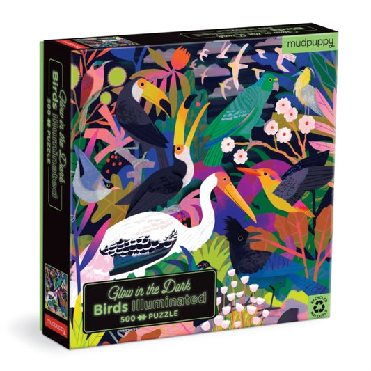Book cover of: Birds Illuminated 500 Piece Glow in the Dark Puzzle