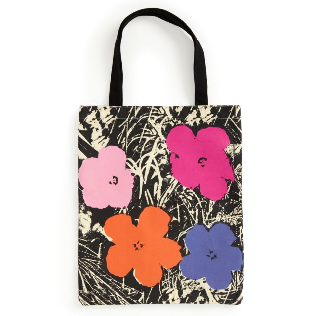 Book cover of: Warhol Flowers Canvas Tote Bag - Pink. By: Galison