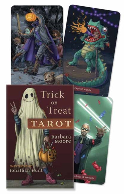 Book cover of: Trick or Treat Tarot. By: Barbara Moore