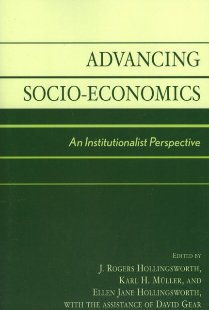 Book cover of: Advancing Socio-Economics. By: David Gear
