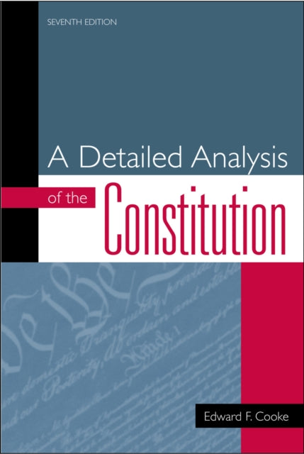 Book cover of: Detailed Analysis of the Constitution