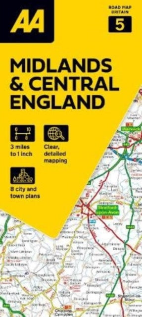 Book cover of: AA Road Map Midlands & Central England