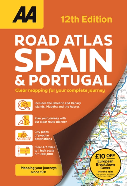 AA Road Atlas Spain & Portugal 9780749584399 AA PUBLISHING