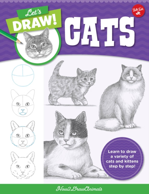 Book cover of: Let's Draw Cats. By: How2DrawAnimals