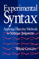 Book cover of: Experimental Syntax