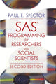 Book cover of: SAS Programming for Researchers and Social Scientists