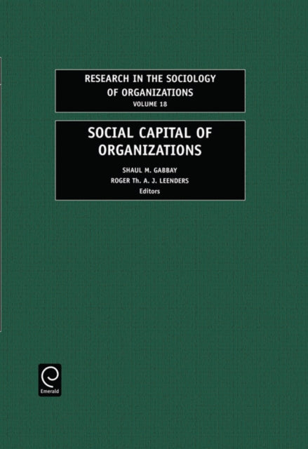 Book cover of: Social Capital of Organizations