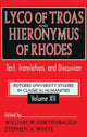 Book cover of: Lyco of Troas and Hieronymus of Rhodes