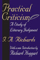 Book cover of: Practical Criticism. By: I. A. Richards