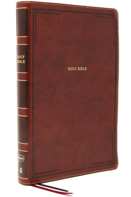 Book cover of: NKJV Holy Bible, Giant Print Thinline Bible, Brown Leathersoft, Thumb Indexed, Red Letter, Comfort Print: New King James Version. By: Thomas Thomas Nelson