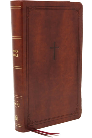 NKJV, End-of-Verse Reference Bible, Personal Size Large Print, Leathersoft, Brown, Red Letter, Comfort Print, Holy Bible, New King James Version