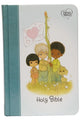 Book cover of: NKJV, Precious Moments Small Hands Bible, Hardcover, Teal, Comfort Print. By: Thomas Thomas Nelson