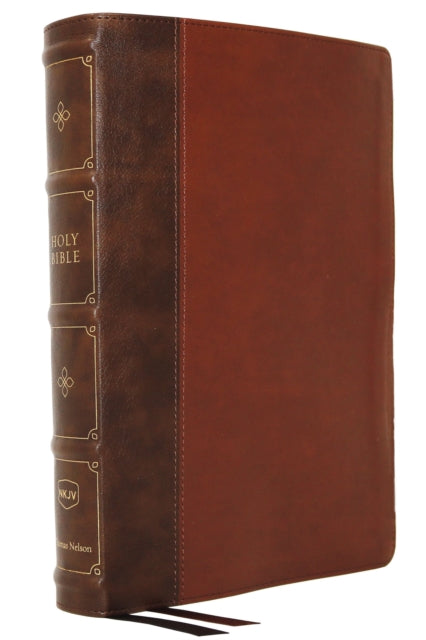 Book cover of: NKJV, Large Print Verse-by-Verse Reference Bible, Maclaren Series, Leathersoft, Brown, Comfort Print. By: Thomas Thomas Nelson