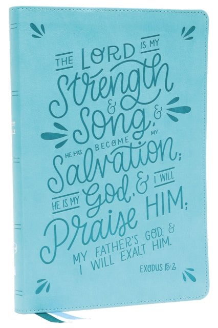 Book cover of: NKJV, Thinline  Bible, Verse Art Cover Collection, Leathersoft, Teal, Red Letter, Comfort Print. By: Zondervan Publishing Company