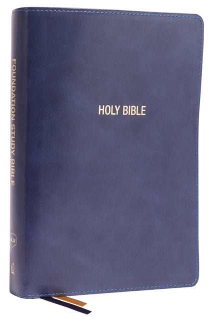 Book cover of: NKJV, Foundation Study Bible, Large Print, Leathersoft, Blue, Red Letter, Thumb Indexed, Comfort Print. By: Zondervan Publishing Company